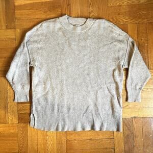 Aerie Women’s Gray Crew Neck Long Sleeve Lightweight Oversized XS Waffle Knit